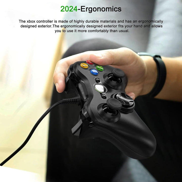 Lunriwis Controller für Xbox 360, Xbox 360 Controller Game Controller mit Kabel Wired Gamepad Joypad