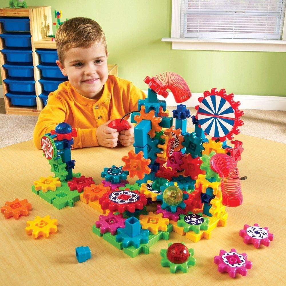Learning Resources Gears! Gears! Gears! Motorisiertes Bauset Lichter und Action, Lichter und Action
