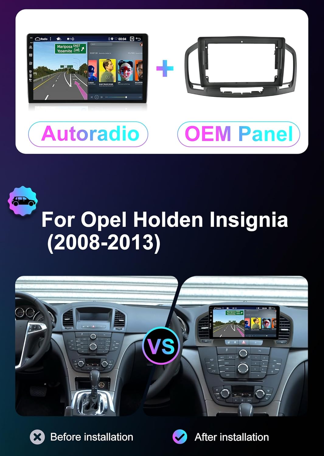 [6GB+128GB] Android 14 Autoradio für Opel Holden Insignia(2008-2014)-[Integriertes CarPlay/Android A