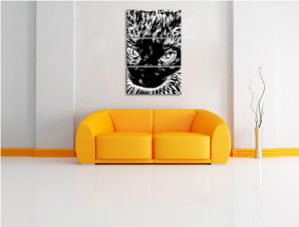 Pixxprint Monocrome, Siamkatze mit blauen Augen 3-Teiler Leinwandbild 120x80 Bild auf Leinwand