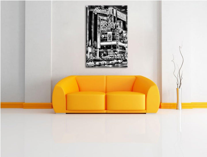 Pixxprint Hershey's in New York / 100x70cm Leinwandbild bespannt auf Holzrahmen/Wandbild Kunstdruck