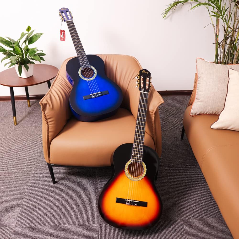 Winzz Konzertgitarre 4/4 Anfänger Set - 39 Zoll Klassische Gitarre Kit mit Nylonsaiten für Erwachsen