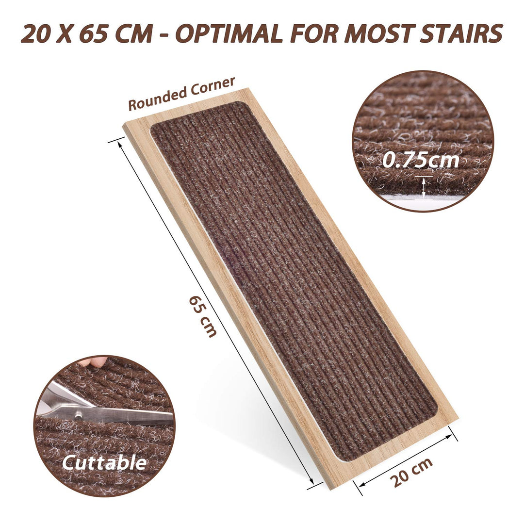 MBIGM 15er Set Stufenmatten 20 cm X 65 cm Treppenteppich Selbstklebend Sicherheit Stufenteppich für