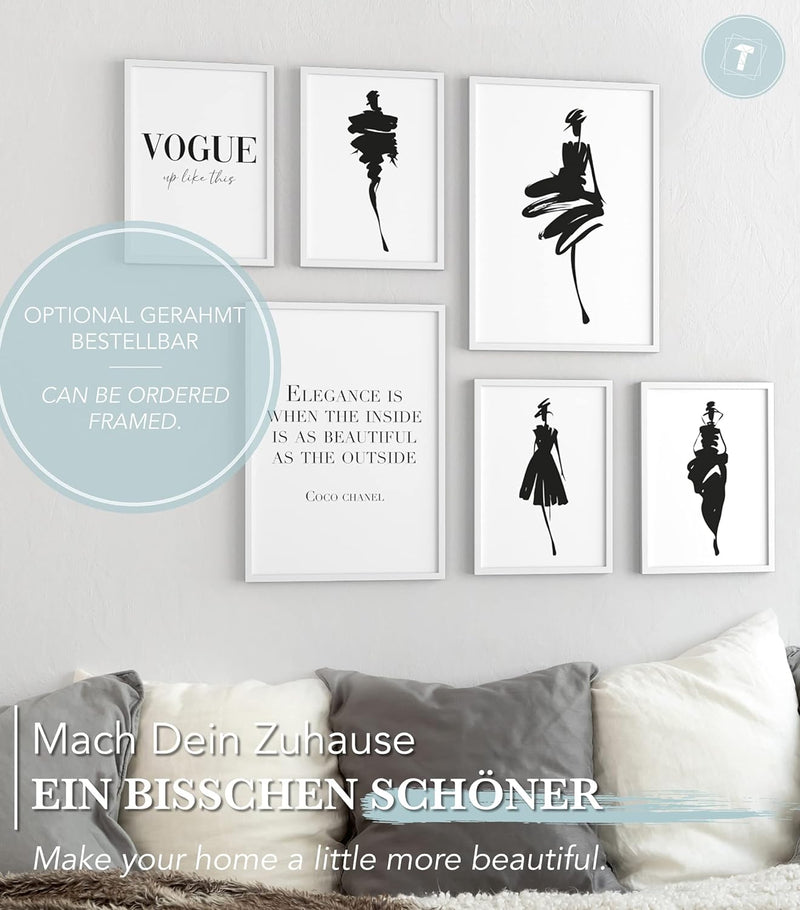 Papierschmiede® Mood Poster Set Coco Shapes, Bilder Wohnzimmer Deko Schlafzimmer, 2x 30x40 cm und 4x