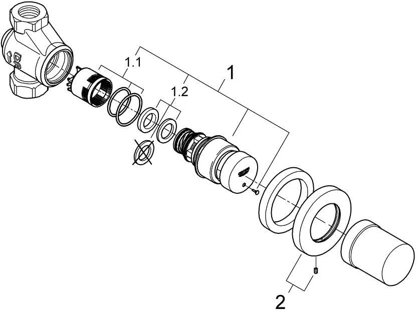 GROHE Euroeco CS Selbstschluss Durchgangsventil 36268000, Silber, Durchgangsventil