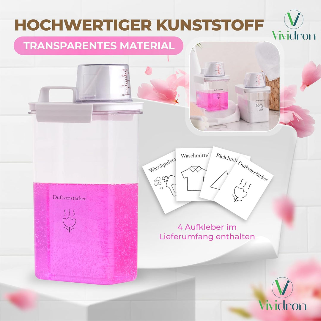 2er-Pack Waschmittel Aufbewahrung, Aufbewahrungsbox für die Organisation des Waschraums mit 4 abnehm