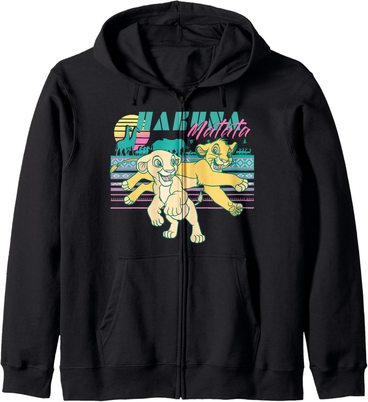 Disney Lion King Simba & Nala Retro Landscape Portrait Kapuzenjacke