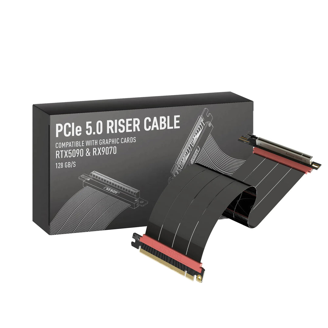 LINKUP - AVA5 Armour PCIE 5.0 Riser-Kabel | RTX5090 RX9070 GPU Bereit | x16 128GB/s Geschwindigkeit
