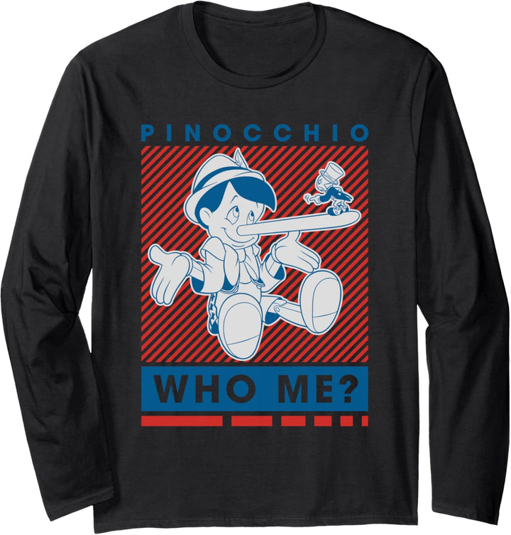 Disney Pinocchio and Jiminy Cricket Who Me? Langarmshirt