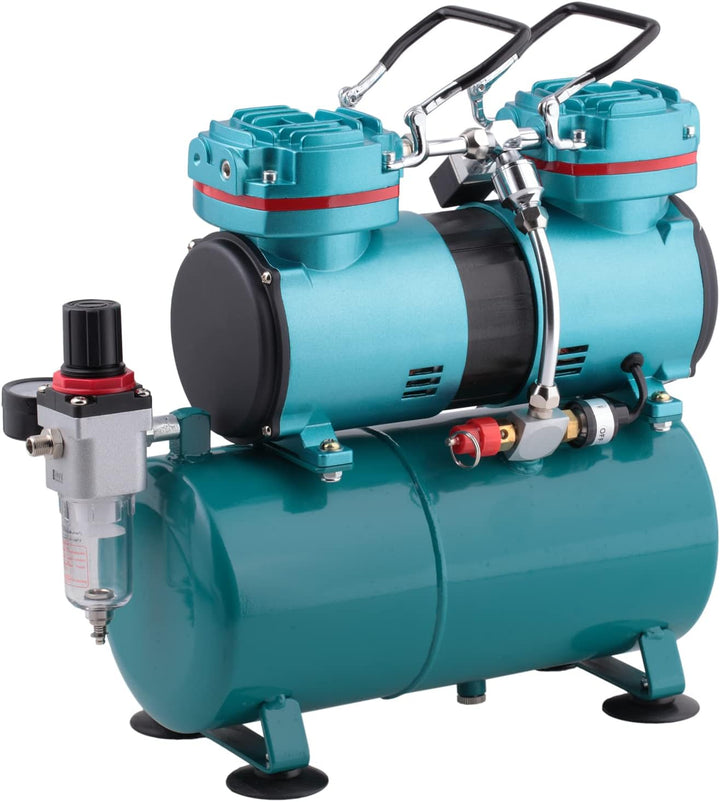 AirBrush Kompressor Duo-Power II - Das Airbrush-Kit mit Doppel/Zweizylinder Kompressor Kit für Künst