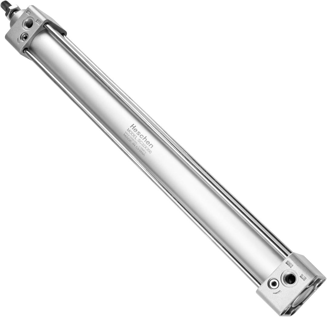Heschen Pneumatischer Standard-Luftdruckzylinder, SC 32-300, PT1/8 Anschluss, 32mm Bohrung, 300mm Hu