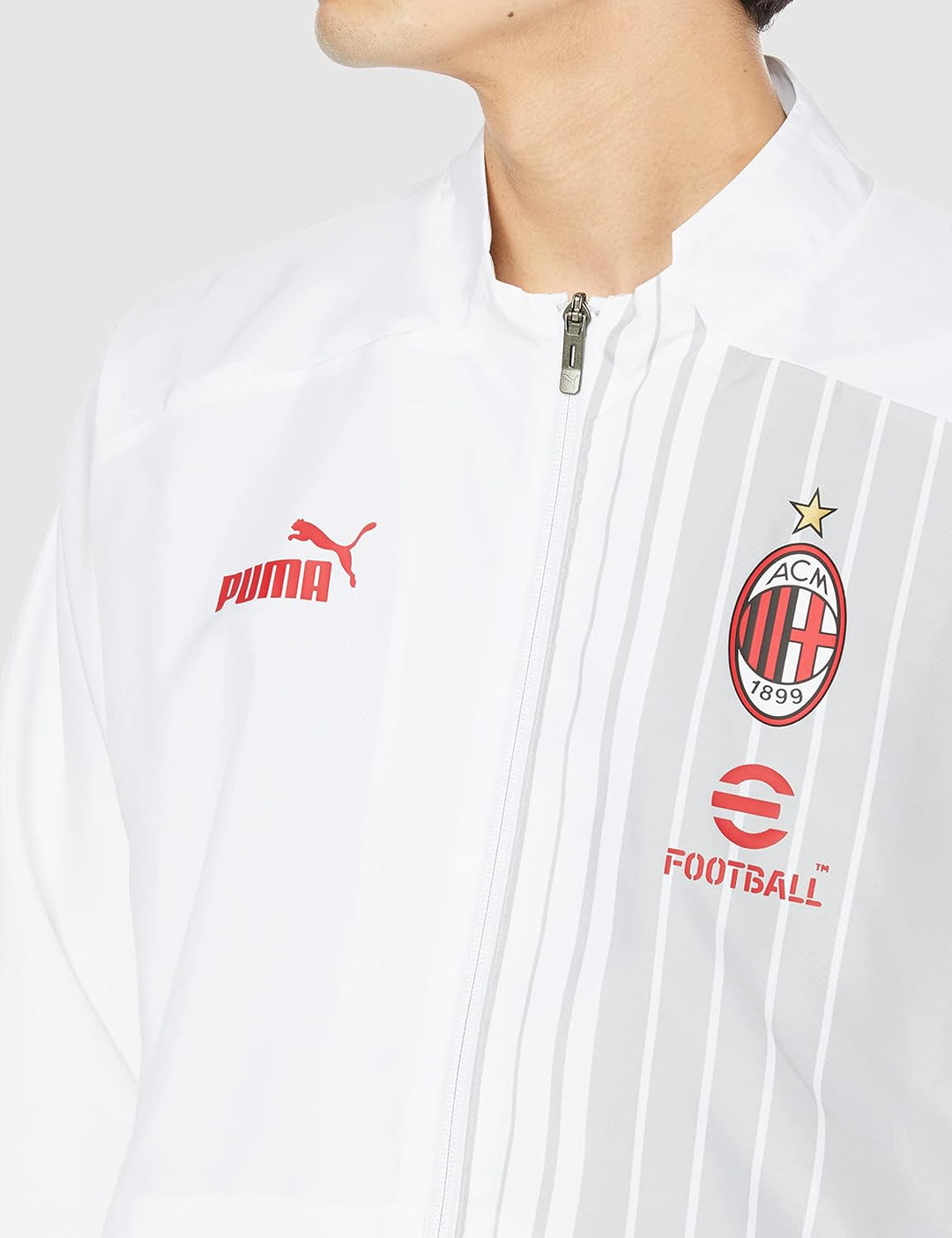 AC Milan Herren Prematch Jacket Jacket L White-Tango Red, L White-Tango Red