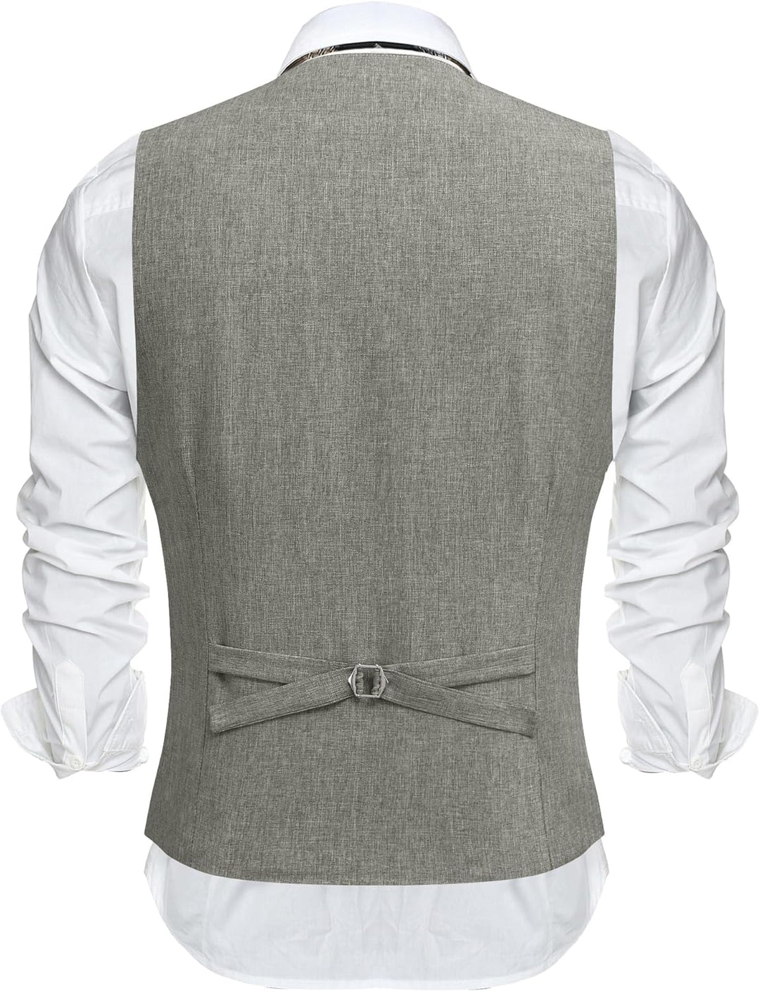 COOFANDY Weste Herren Anzug mit Taschen Anzugweste Gilet Casual Hochzeitsweste V-Ausschnitt Business