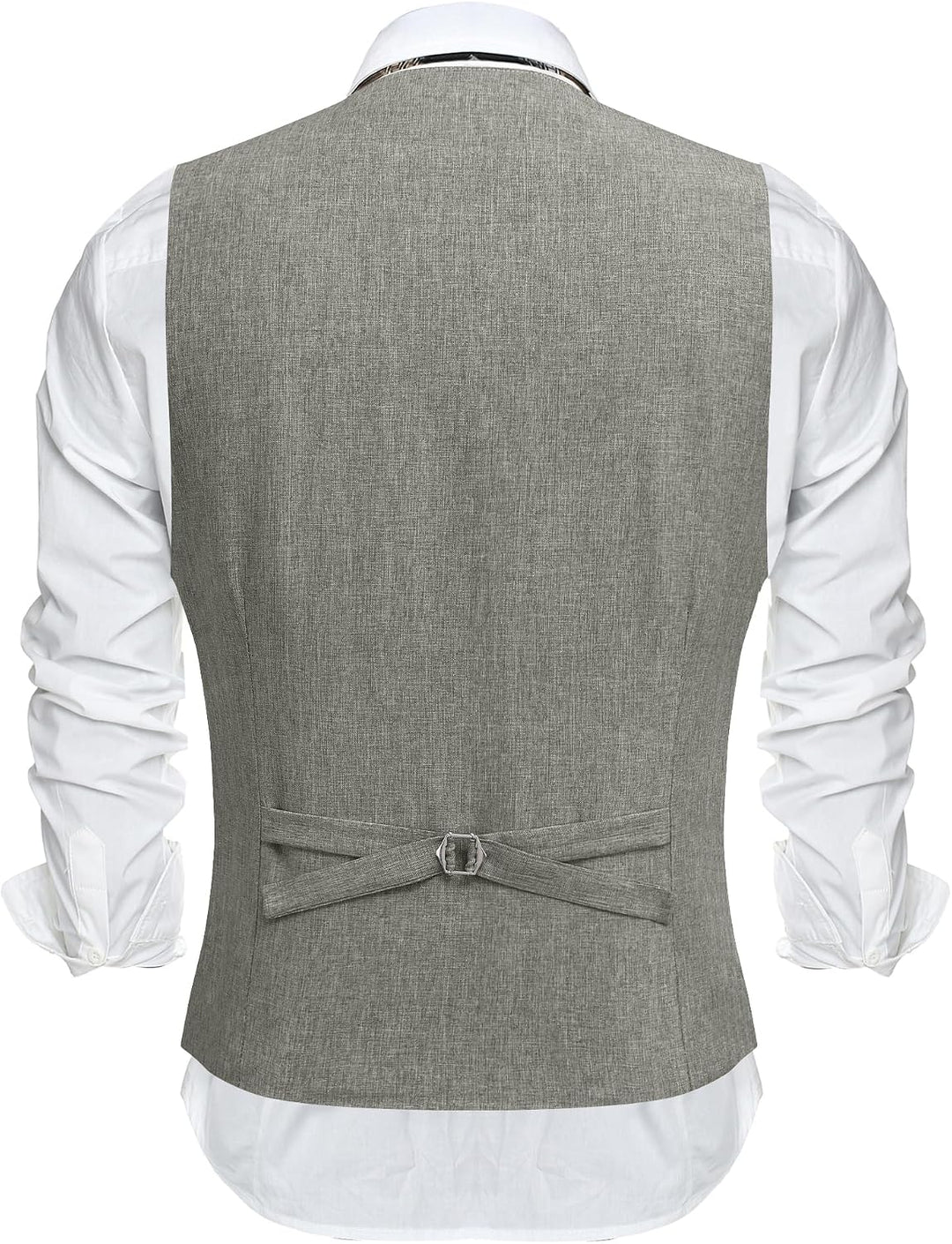 COOFANDY Weste Herren Anzug mit Taschen Anzugweste Gilet Casual Hochzeitsweste V-Ausschnitt Business