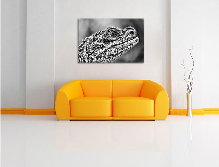 Pixxprint grosser Schuppenwaran als Leinwandbild/Grösse: 100x70 / Wandbild/Kunstdruck/fertig bespann