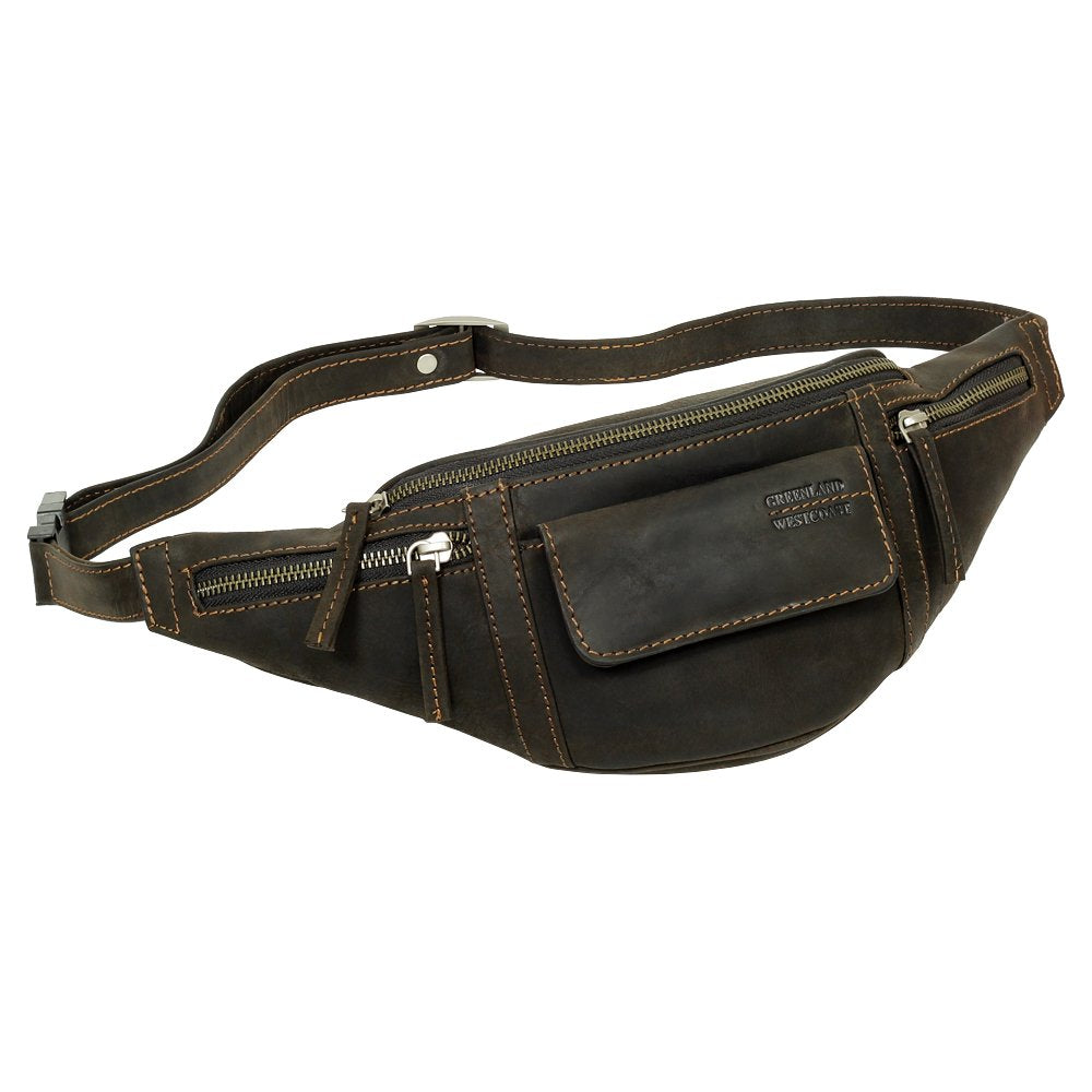 Gürteltasche Bauchtasche Hüfttasche Greenland Nature Büffel Leder braun extrem Hochwertig und langle
