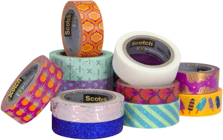 Scotch Expressions C314-ORG Klebeband, 1,5 x 998,2 cm, Orange, 6 Rollen Orange/Abendrot im Zickzackm
