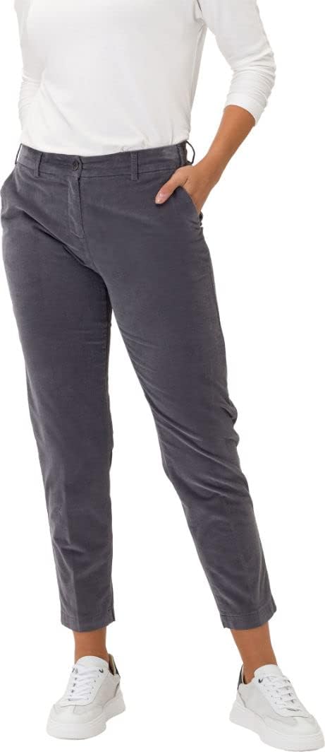 BRAX Damen Style Maron Structure Velvet Hose 27W / 32L Dark Grey, 27W / 32L Dark Grey