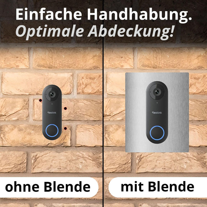 iSecur Blende passend für Reolink Akku-Videotürklingel aus Edelstahl I Video-Doorbell I Klingelschil