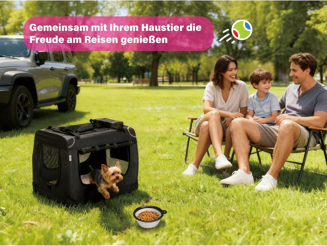 Zedelmaier Hundebox Faltbar Hundetransportbox, L 70x52x50cm, robust Transportbox für Hund Gross Hund