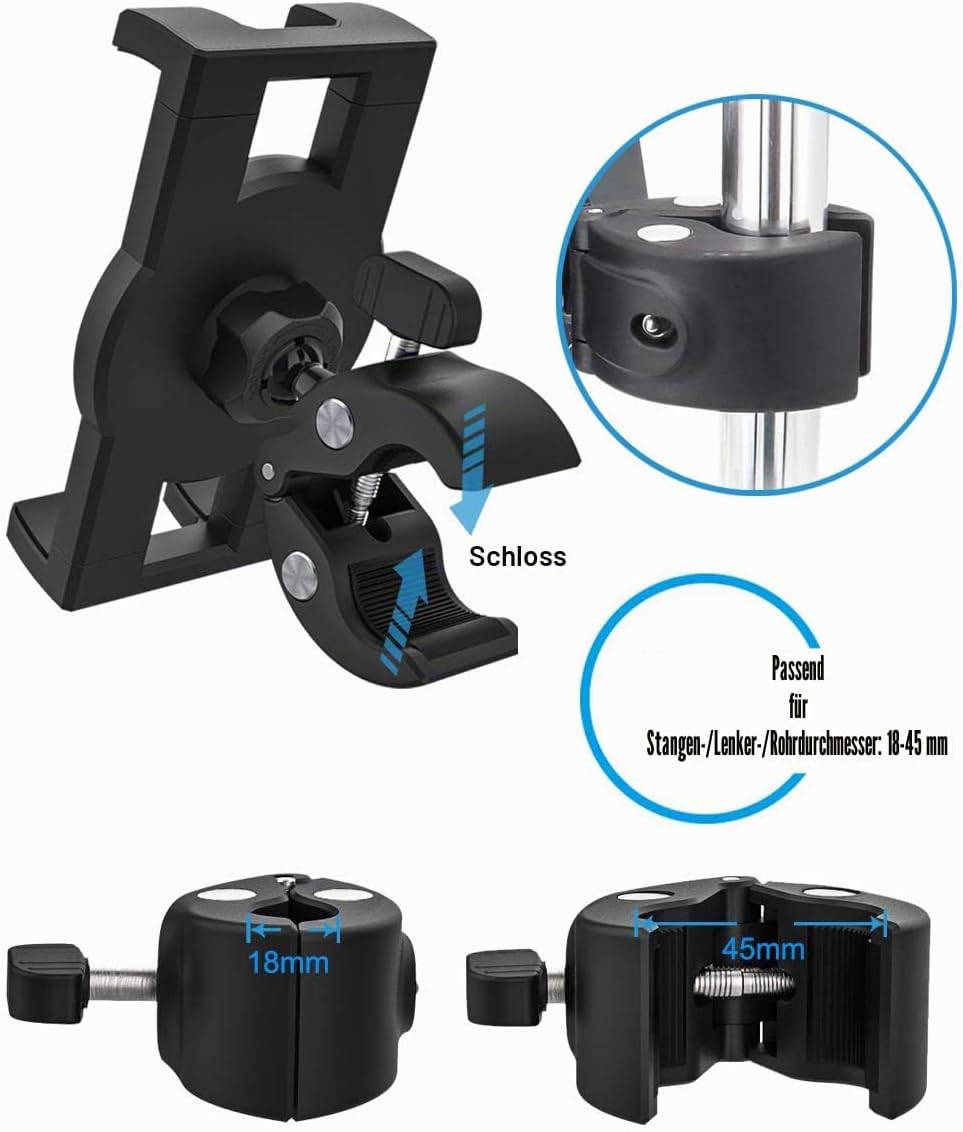 Spinning Bike Tablet Halterung, woleyi Ultra Stabile Laufband Tablet Halter, Indoor Lenker Heimtrain