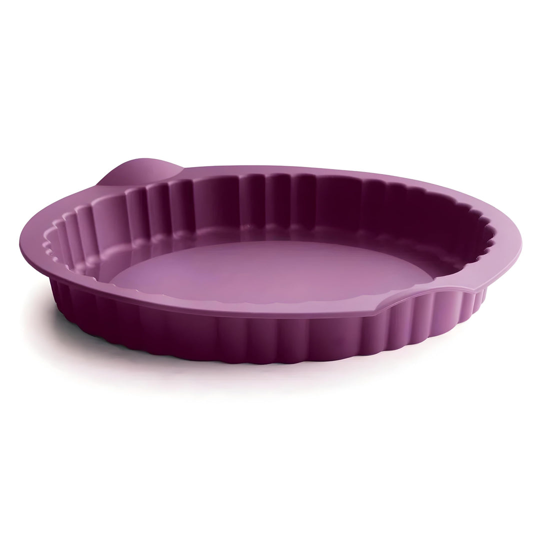 Tupperware Backen Silikonform Kuchen Apfelkuchen Pie lila glatt und gewölbt rund Backform Silikon Gl