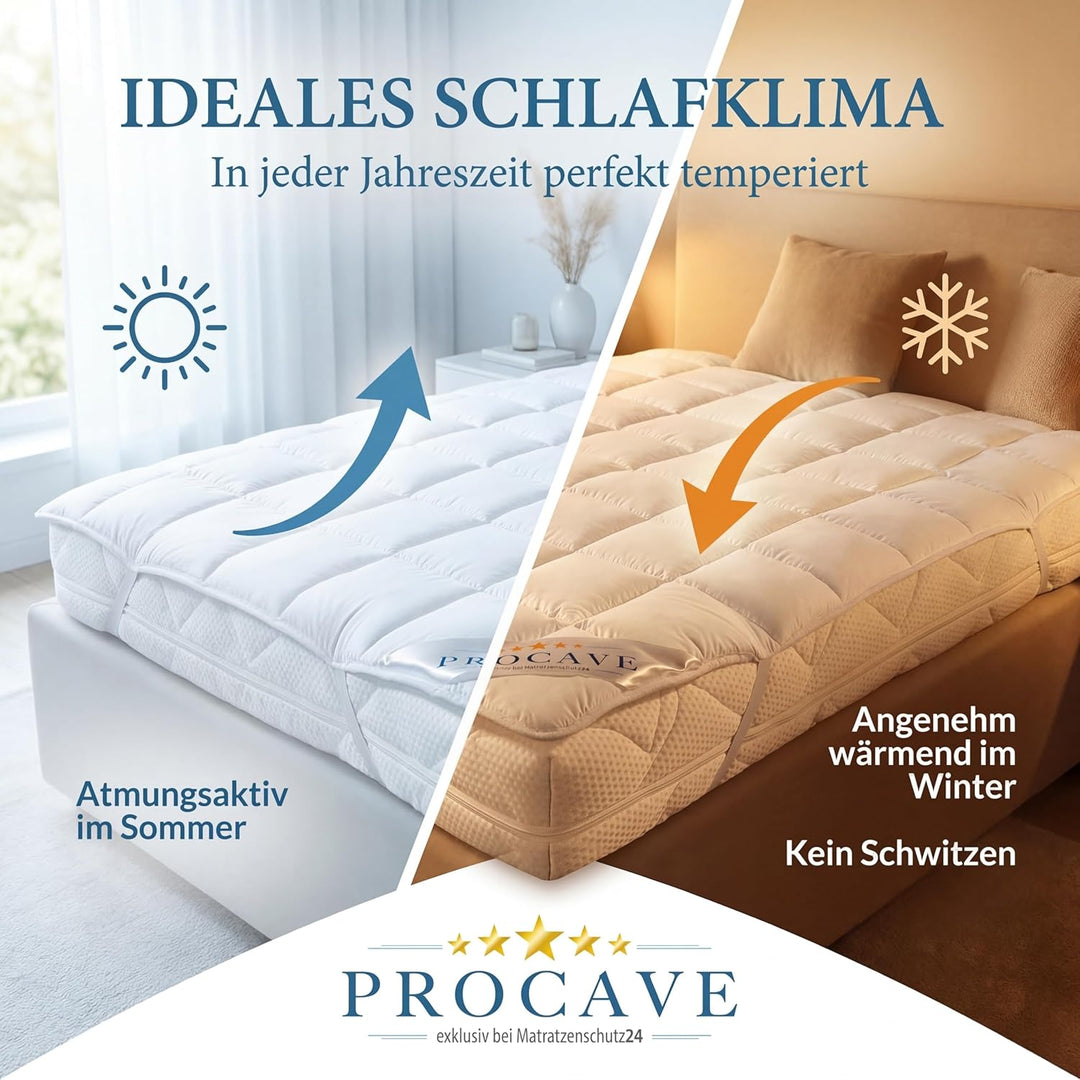 PROCAVE Matratzenschoner Micro-Comfort - Matratzenbezug - Matratzentopper - atmungsaktive Matratzena