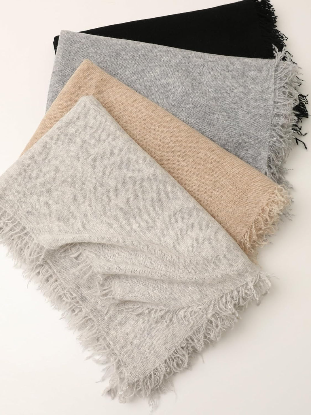 200/70 cm Wolken-Weich flauschig federleicht Damen 100% Kaschmir-Schal Cashmere Umschlagtuch Fransen