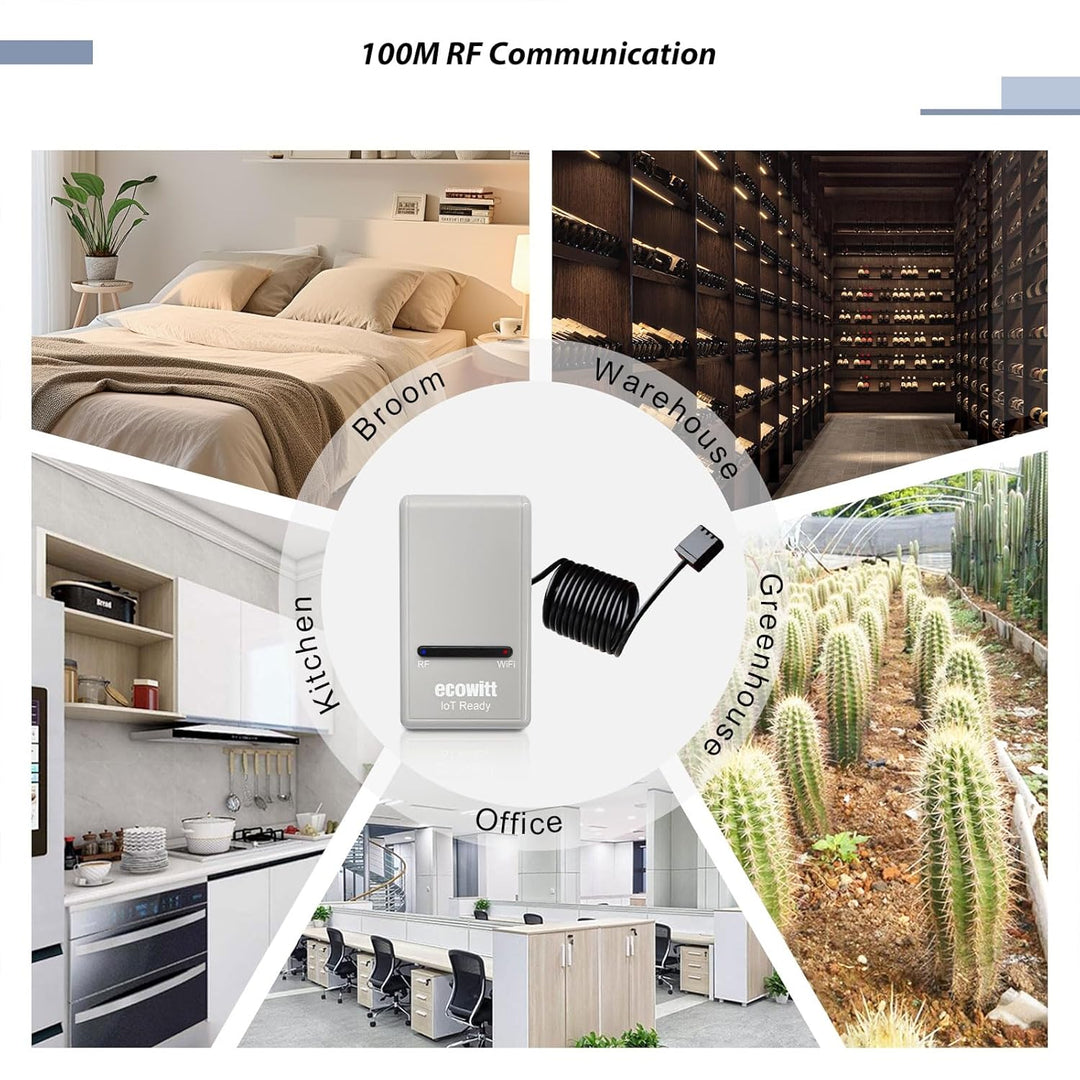 ECOWITT GW1204 WLAN-Mini-Wetterstation, IoT Gateway GW1200 + ein Multikanal-Temperatur-Feuchtigkeits