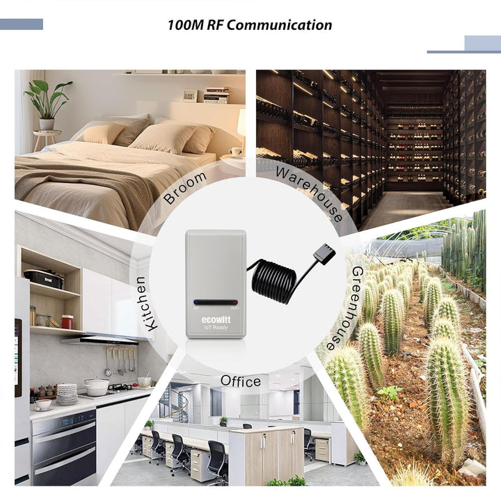 ECOWITT GW1204 WLAN-Mini-Wetterstation, IoT Gateway GW1200 + ein Multikanal-Temperatur-Feuchtigkeits