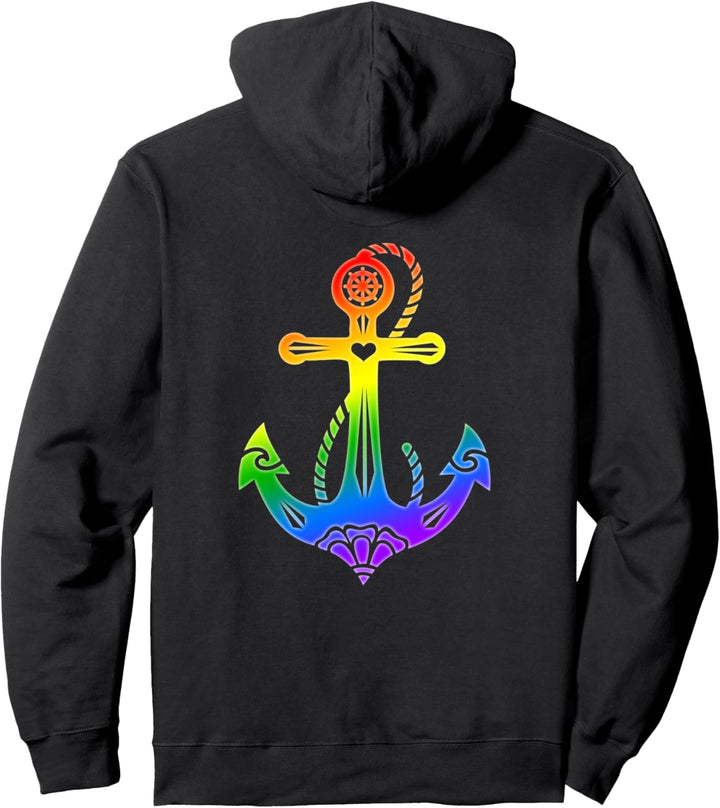 Anker Regenbogen Gay Pride LGBT Symbol Hoffnung Glaube Liebe Pullover Hoodie