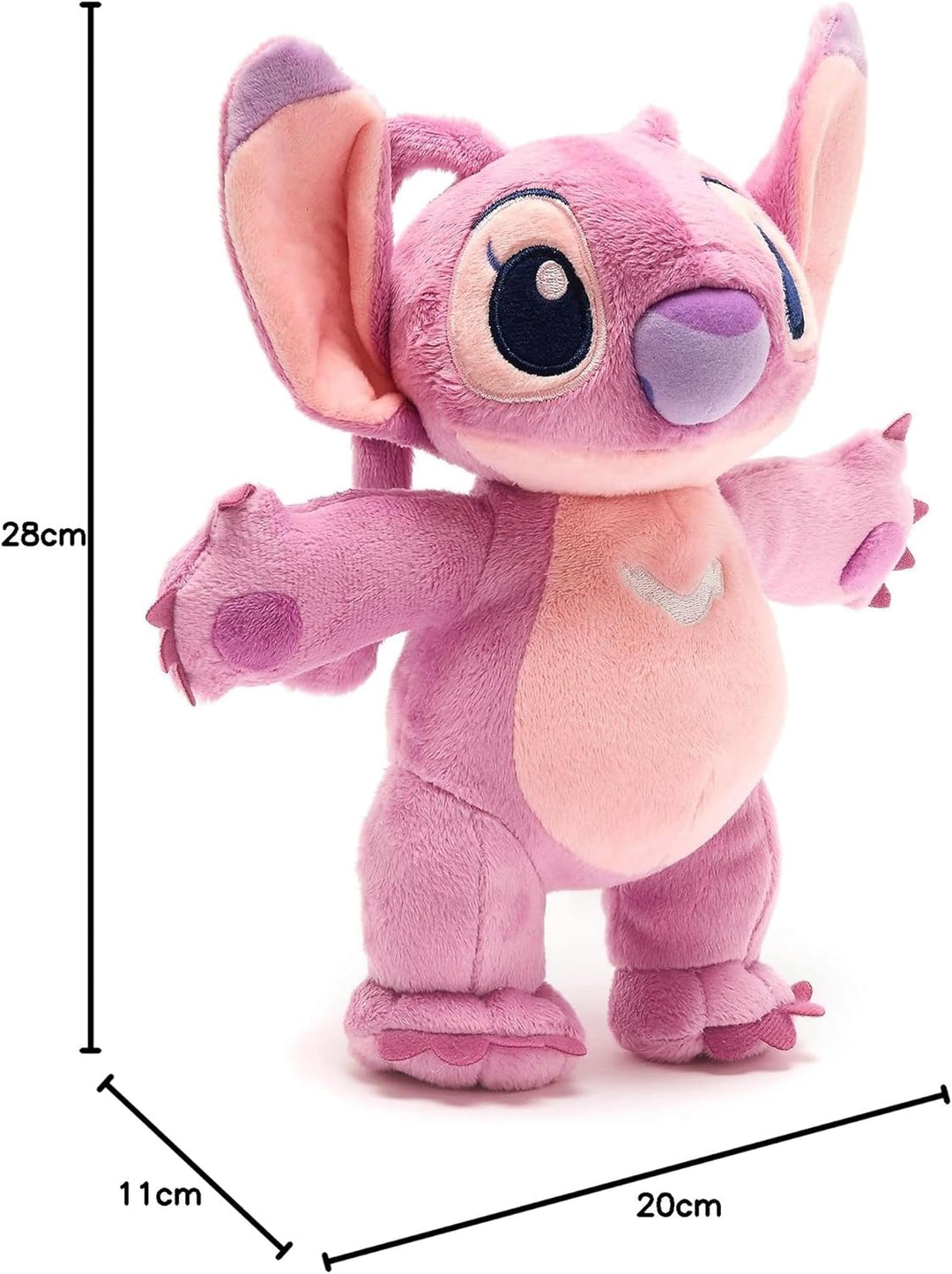 Disney Store Offizielle mittelgrosses Kuscheltier Angel, Lilo & Stitch, 28 cm, Kuscheltier für inter