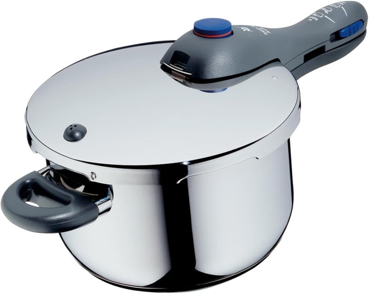 WMF Perfect Plus Schnellkochtopf Induktion 4,5l, Dampfkochtopf, Cromargan Edelstahl poliert, 2 Kochs