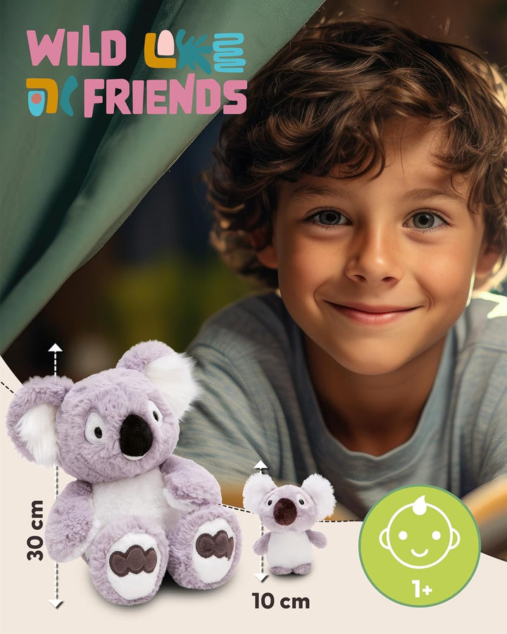 NICI Kuscheltier Koala Barry 30cm mit Koalababy 10cm - grau - Stofftier aus weichem Plüsch, niedlich