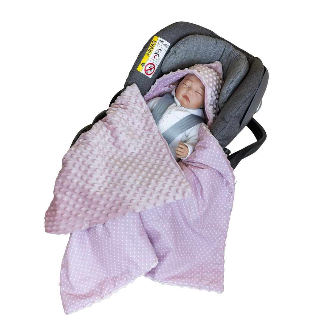 LOOLAY Einschlagdecke Babyschale - Babydecke Autositz 90x90 cm - Fusssack für Autositz Ganzjahresdec