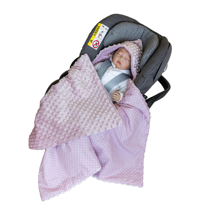 LOOLAY Einschlagdecke Babyschale - Babydecke Autositz 90x90 cm - Fusssack für Autositz Ganzjahresdec