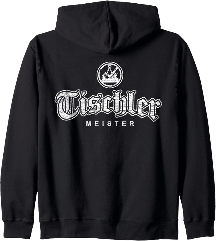 Zunftzeichen Tischler Meister in alt-gotischer Schrift Kapuzenjacke
