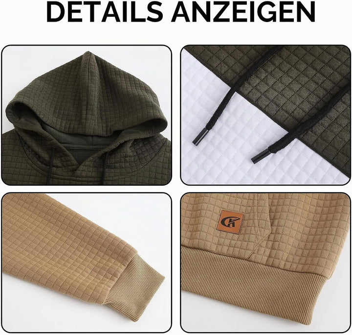 YuKaiChen Herren Pullover Herren Patchwork Hoodie Langarm Jacquard Kaputzenpullover Farbblock Sweats