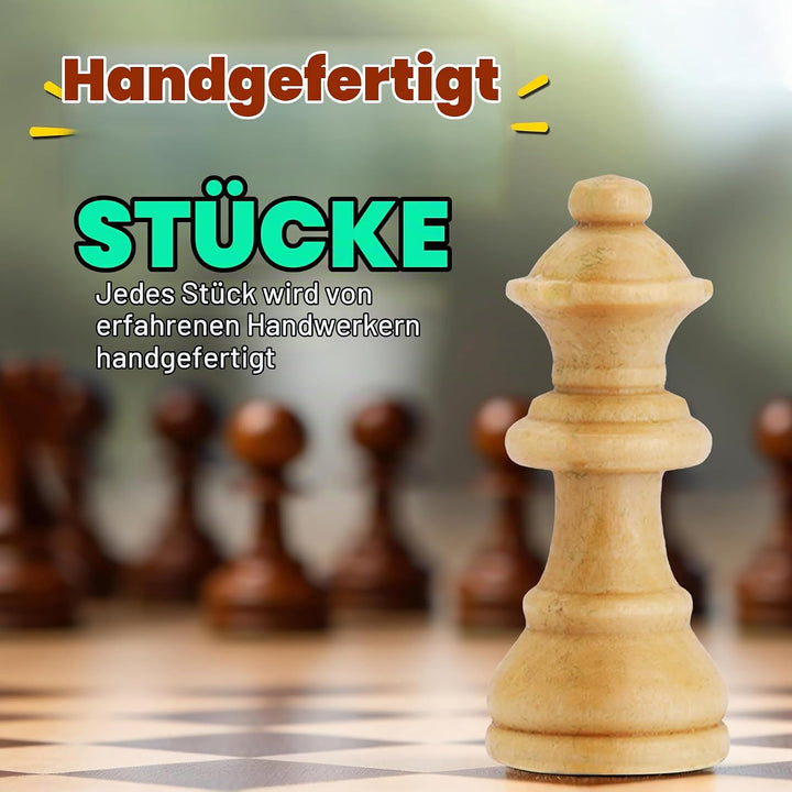 Ajuny Rosewood Folding Magnetic Chess Board Game mit eingebauter Lagerung für Erwachsene, Kinder 12x