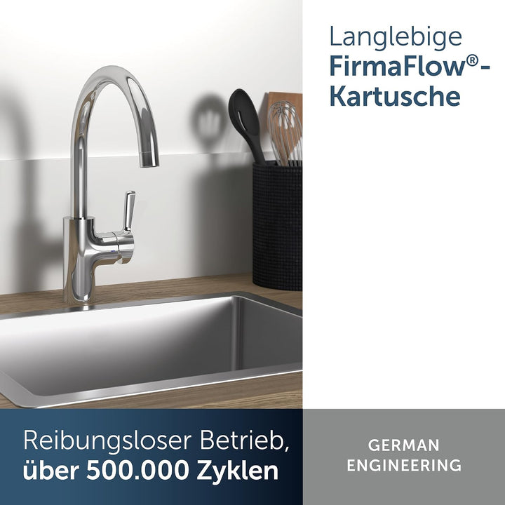 Ideal Standard Alero Küchenarmatur, Hochdruck, Auslaufhöhe 211 mm – Chrom C-Auslauf, C-Auslauf