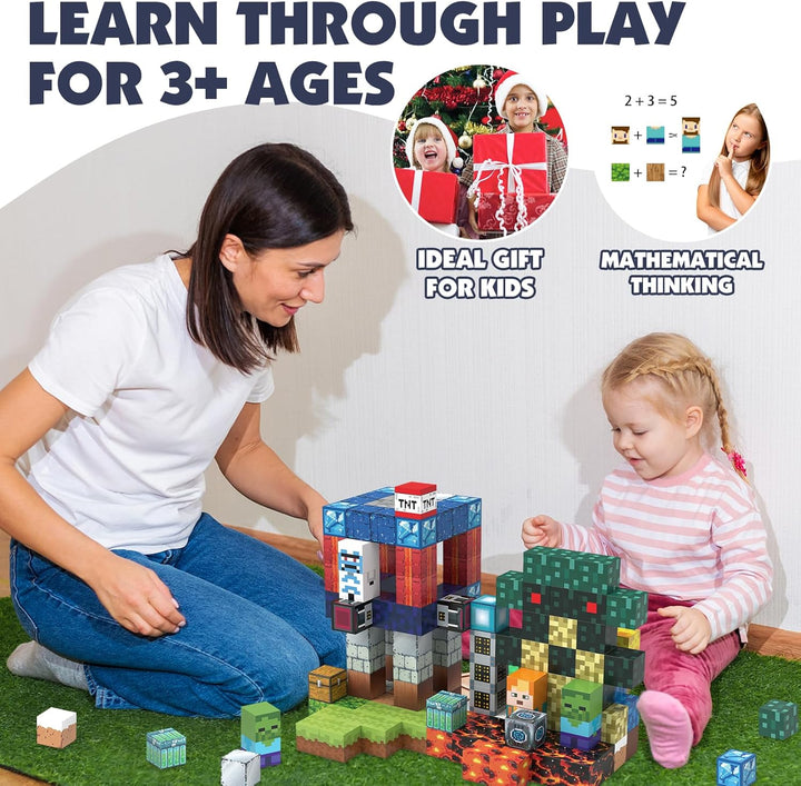 150 Teile Magnetische Bausteine, Baue Magnet 3D Pfeil und Bogen Bausteine Spielzeug für Kinder, Krea