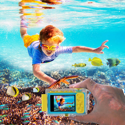 Kriogor Kamera Kinder, wasserdichte Kids Digitalkamera und Videokamera mit HD 1080/ 8 Megapixel/ 2 Z