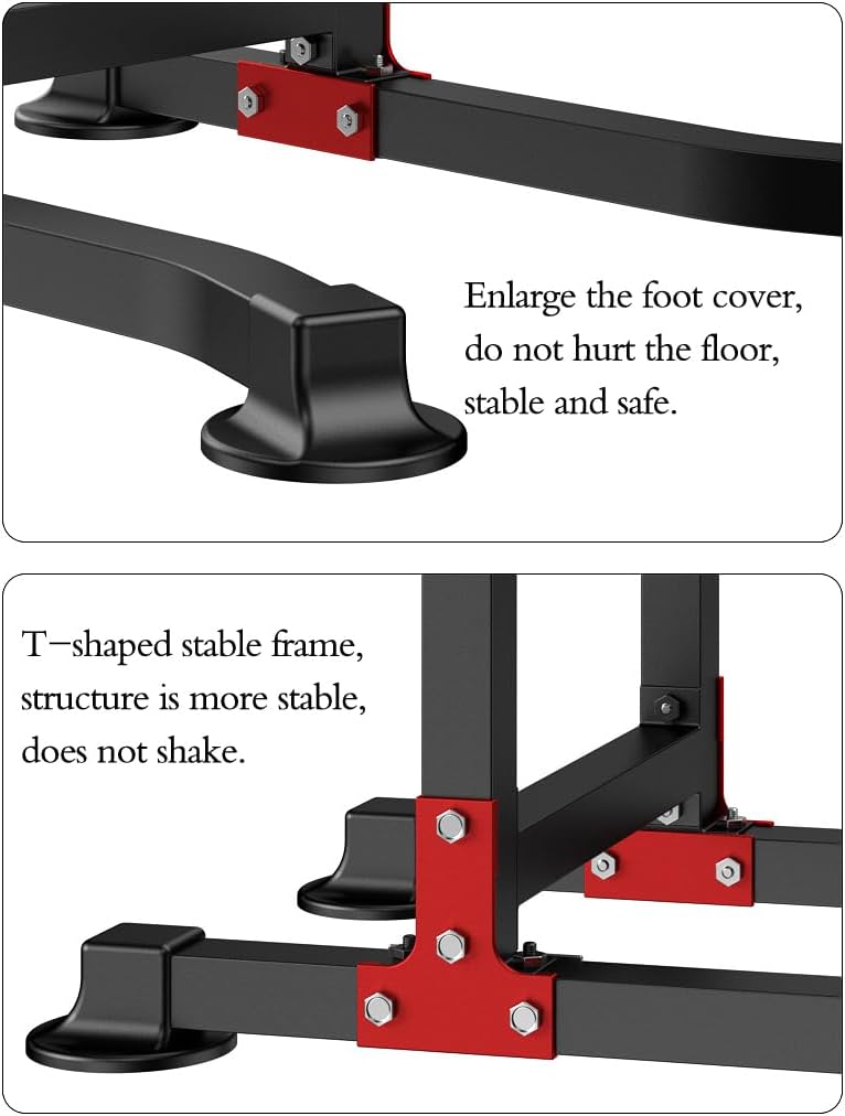 EASY BIG Power Tower Dip Station Pull Up Bar - Mehrzweck-Heimtrainingsgerät mit Verstellbarer Höhe u