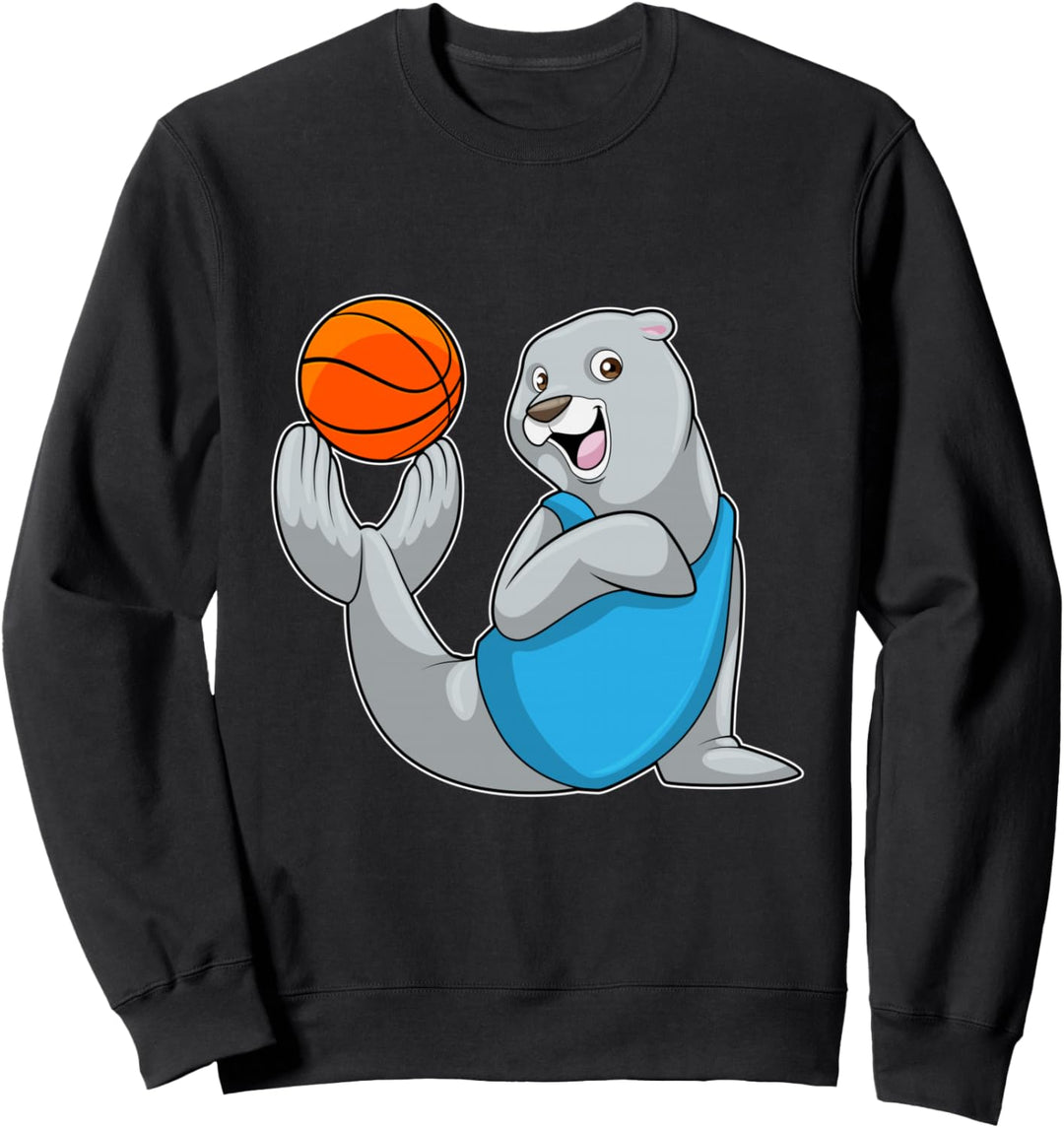 Seehund Basketballspieler Basketball Sport Sweatshirt