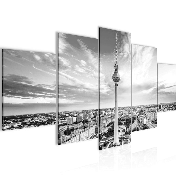 Runa Art Wandbilder Berlin Fernsehturm 5 Teilig Bild auf Vlies Leinwand Deko Wohnzimmer Büro Städte