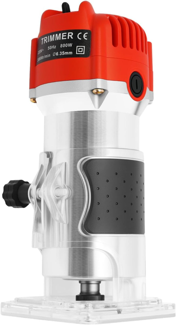 Oberfräse 800W Elektrischer Einhandfräse Kantenfräse 30000 U/min Trimmer Multifunktionsfräse Holz Ro