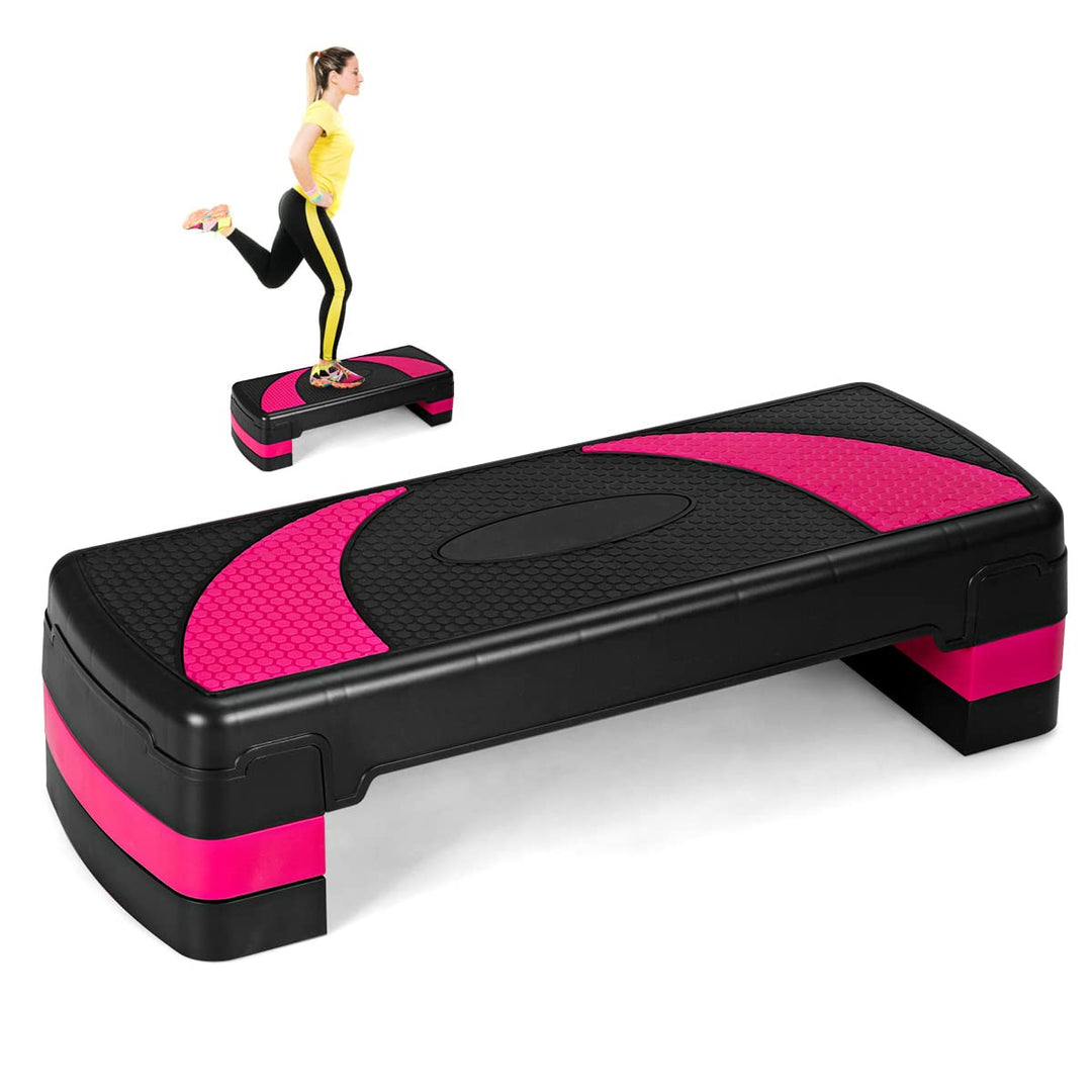 RELAX4LIFE Höhenverstellbarer Stepper mit 3 Stufen (10/15/ 20 cm), Steppbrett PP, Trainingsgerät mit