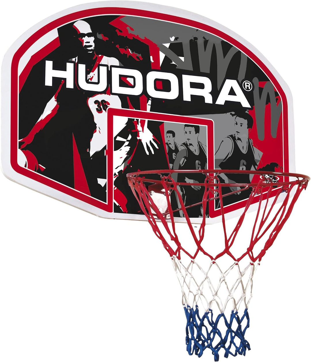 HUDORA Basketballkorb Set - Indoor &amp; Outdoor Basketballkorb mit Brett - Basketball Korb inkl. Befest