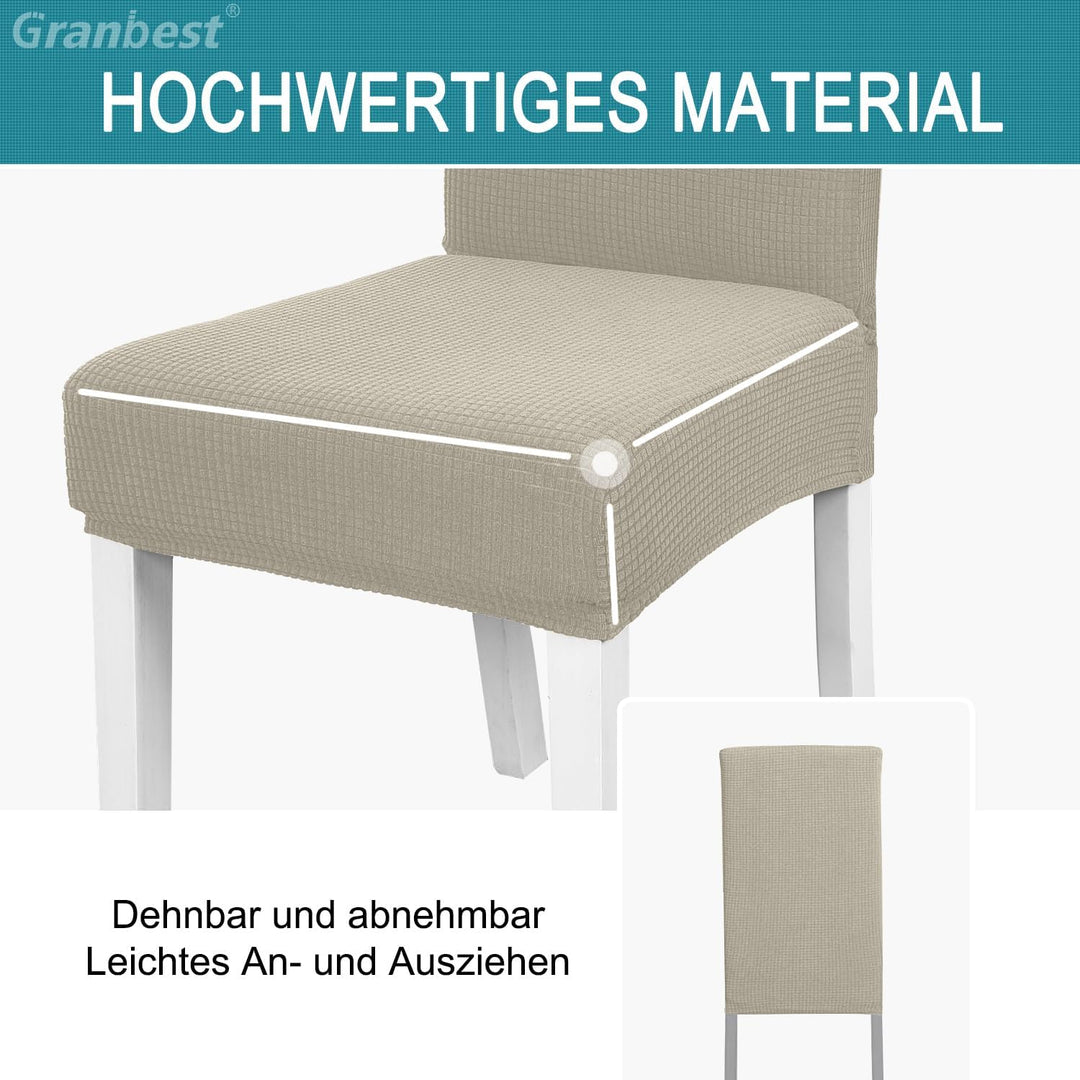 Granbest Premium Wasserdicht Esszimmerstuhl Abdeckungen Satz Von 6, Elastische Hohe Zurück Stuhlhuss