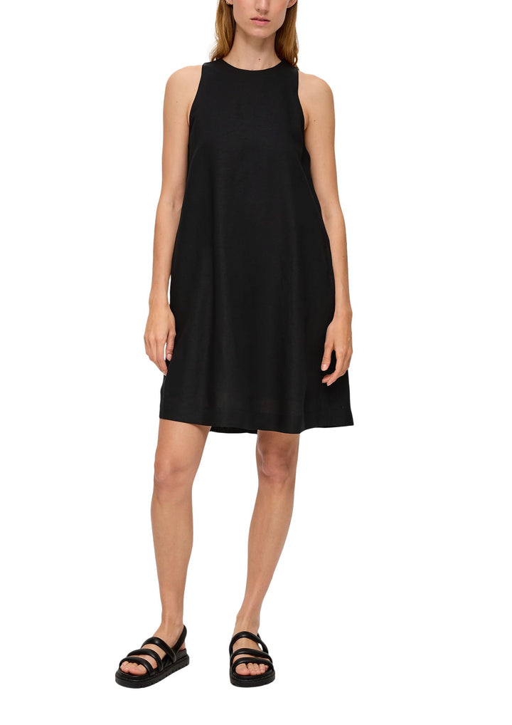 s.Oliver BLACK LABEL Damen Kleid kurz 46 Schwarz 9999, 46 Schwarz 9999